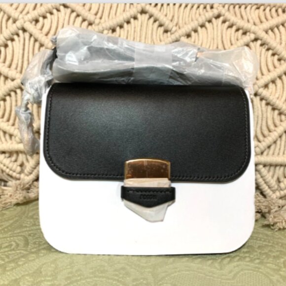 NWT FOSSIL Lennox Flap Leather Crossbody Bag Black MSRP $280 - Picture 9 of 15